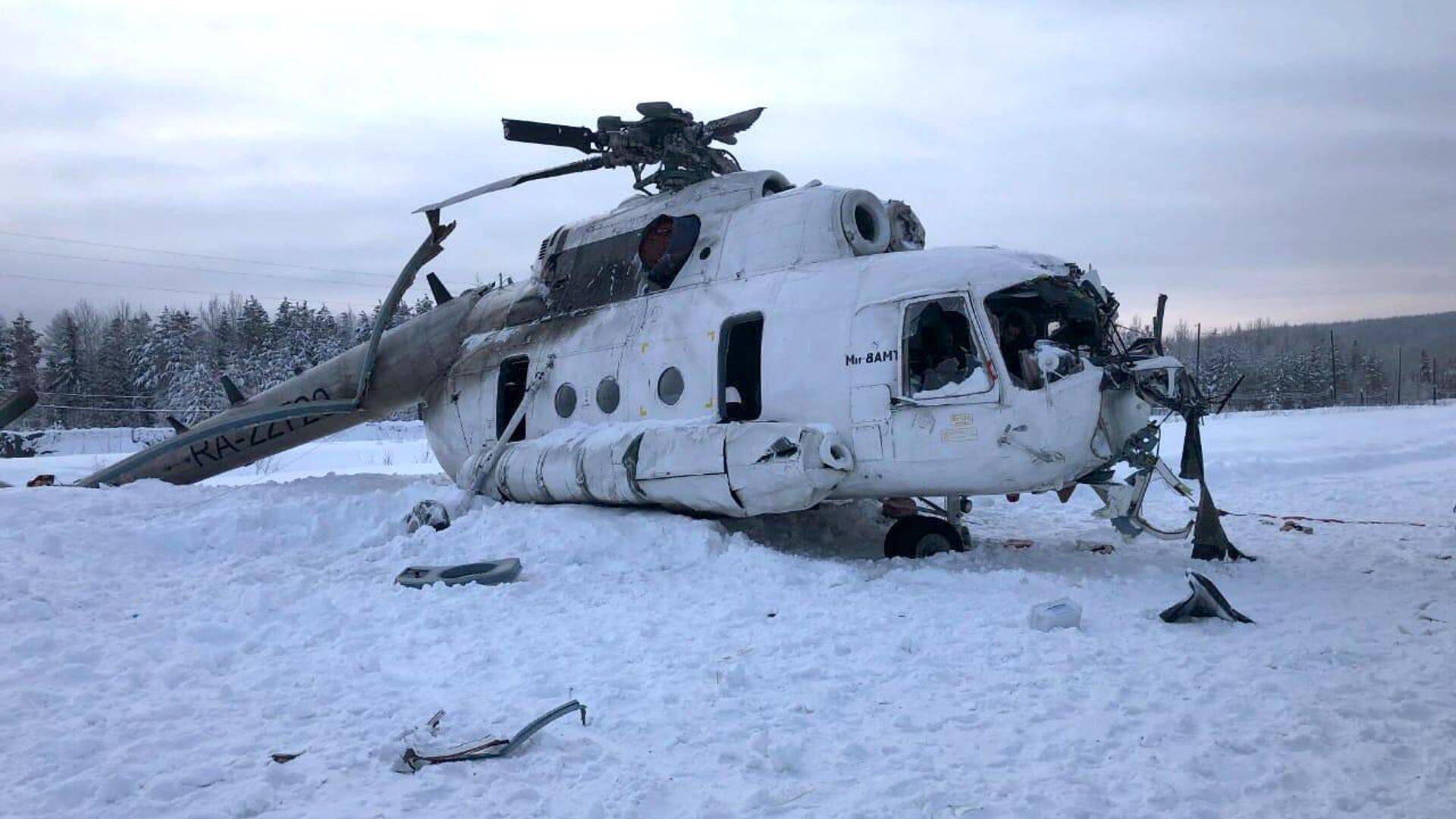 Место жесткой посадки вертолета Ми-8 в Красноярском крае - РИА Новости, 1920, 28.01.2022