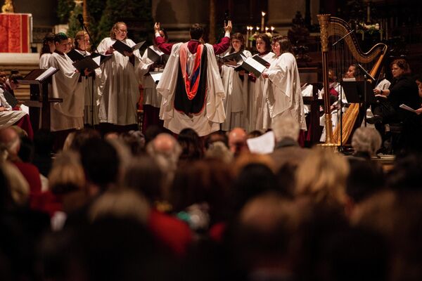 Рождественская месса в соборе Святого Иоанна Богослова в Нью-Йорке