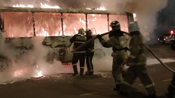 Рейсовый автобус ПАЗ сгорел в Йошкар-Оле. 27 декабря 2019