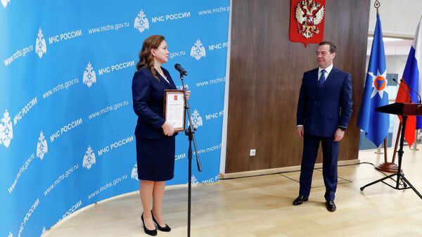 Председатель правительства РФ Дмитрий Медведев на церемонии вручения государственных наград сотрудникам МЧС. 27 декабря 2019