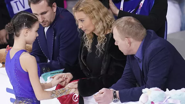 Фигуристка Анна Щербакова, хореограф Даниил Глейхенгауз, тренеры Этери Тутберидзе и Сергей Дудаков
