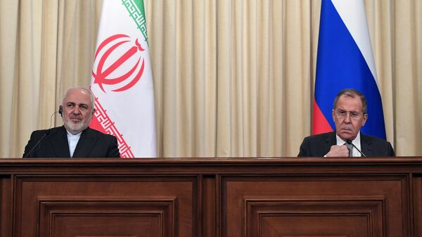 Министр иностранных дел РФ Сергей Лавров и министр иностранных дел Исламской Республики Иран Мухаммад Джавад Зариф на пресс-конференции по итогам встречи