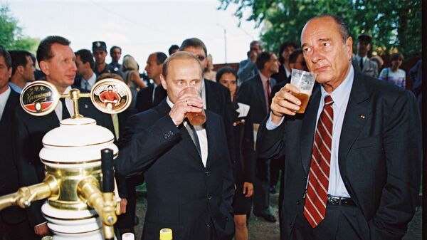 Фотография Владимира Путина и Жака Ширака, опубликованная на сайте 20.kremlin.ru