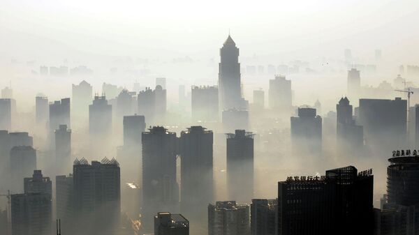 Панорама города Ухань в Китае