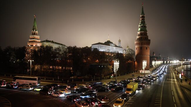 Ночной Кремль в Москве