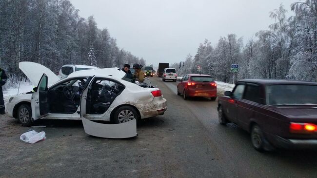 На месте ДТП в районе города Сим Челябинской области. 5 января 2019