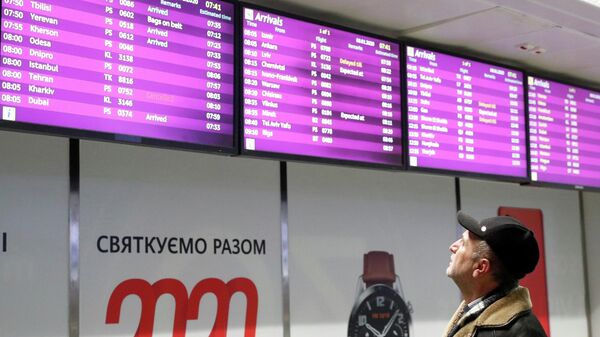 Информационное табло в аэропорту Борисполь. 8 января 2020