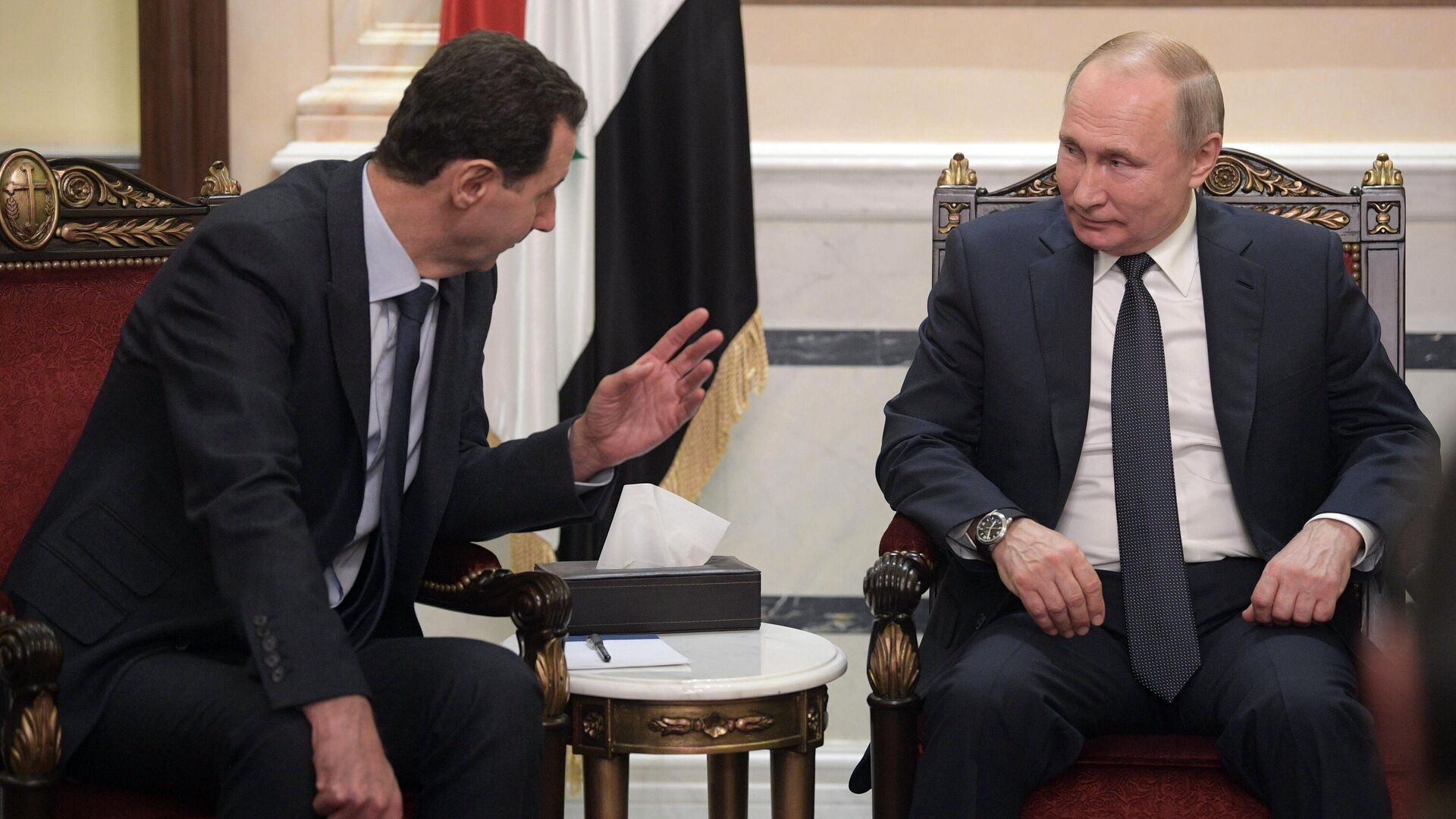 Президент РФ Владимир Путин и президент Сирии Башар Асад во время встречи в Дамаске - РИА Новости, 1920, 07.01.2021
