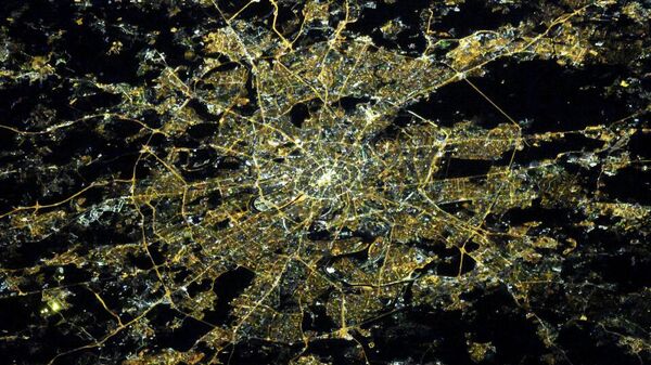 Фотография Москвы, сделанная с околоземной орбиты космонавтом Роскосмоса Олегом Кононенко