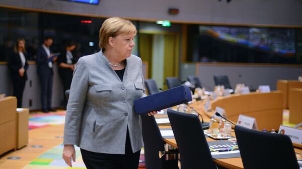 Федеральный канцлер ФРГ Ангела Меркель на саммите глав государств и правительств Евросоюза в Брюсселе