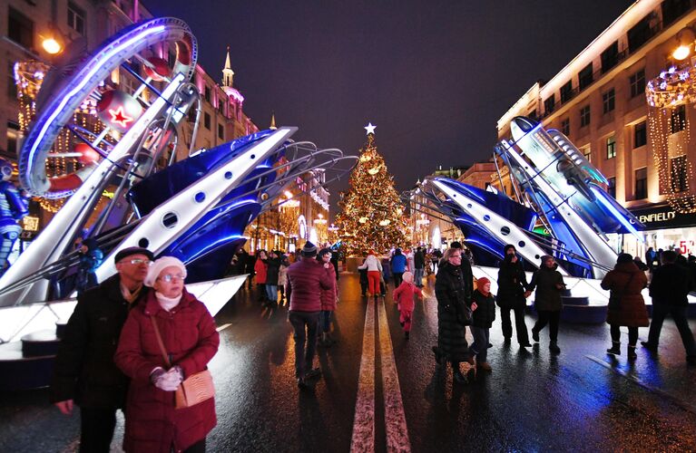 Новогоднее украшение центральных улиц Москвы