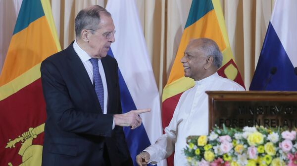 Министр иностранных дел РФ Сергей Лавров и министр иностранных дел Шри-Ланки Динеш Гунавардена. 14 января 2020