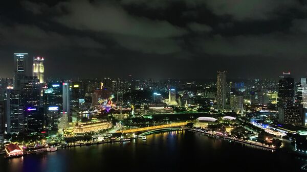 Сингапур. Вид с отеля Marina Bay Sands
