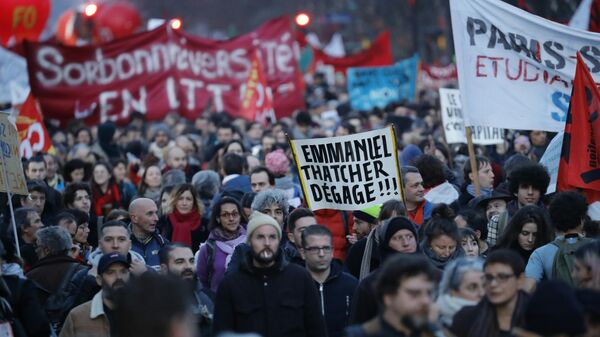 Демонстрации против пенсионной реформы в Париже, Франция. 16 января 2020 