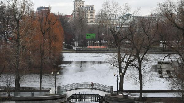 Голицынский пруд на территории Парка Горького в Москве