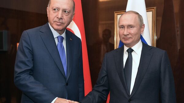 Президент РФ Владимир Путин и президент Турции Реджеп Тайип Эрдоган на Международной конференции по Ливии в Берлине
