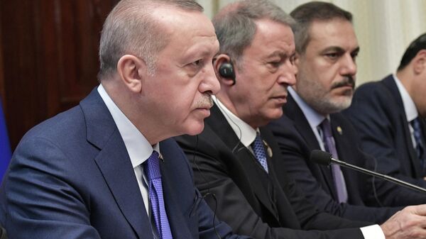 Президент Турции Реджеп Тайип Эрдоган на Международной конференции по Ливии в Берлине