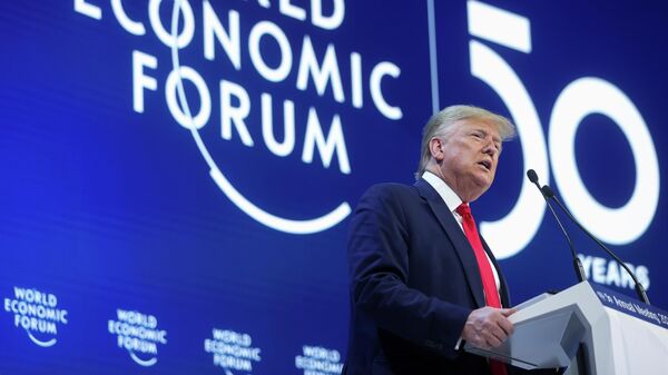 Президент США Дональд Трамп на Всемирном экономическом форуме в Давосе