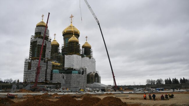 Строительство главного храма Вооруженных Сил в конгрессно-выставочном центре Патриот в Московской области