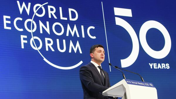 Президент Украины Владимир Зеленский на Всемирном экономическом форуме в Давосе