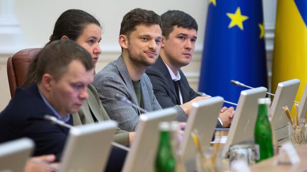 Министр Дмитрий Дубилет на заседании кабинета министров Украины в Киеве