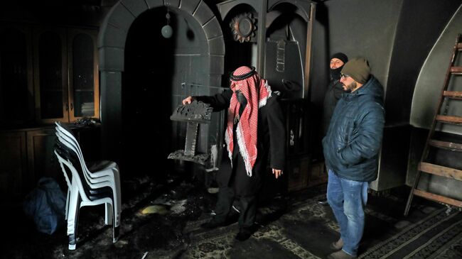Последствия поджога мечети в Бейт-Сафафа, Иерусалим. 24 января 2020
