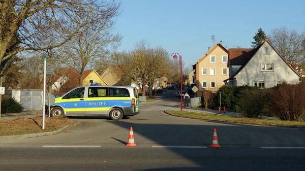 Полицейский автомобиль в Рот-ам-Зе на юго-западе Германии. 24 января 2020