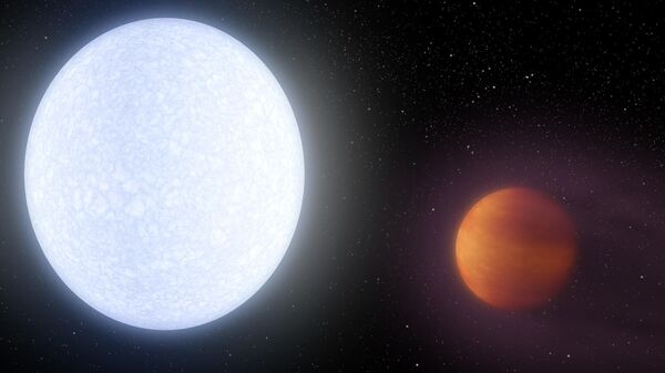 Художественное изображение экзопланеты KELT-9b – самого известного горячего юпитера