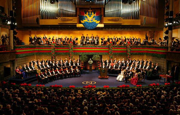 Церемония вречения Нобелевской премии в Стокгольме