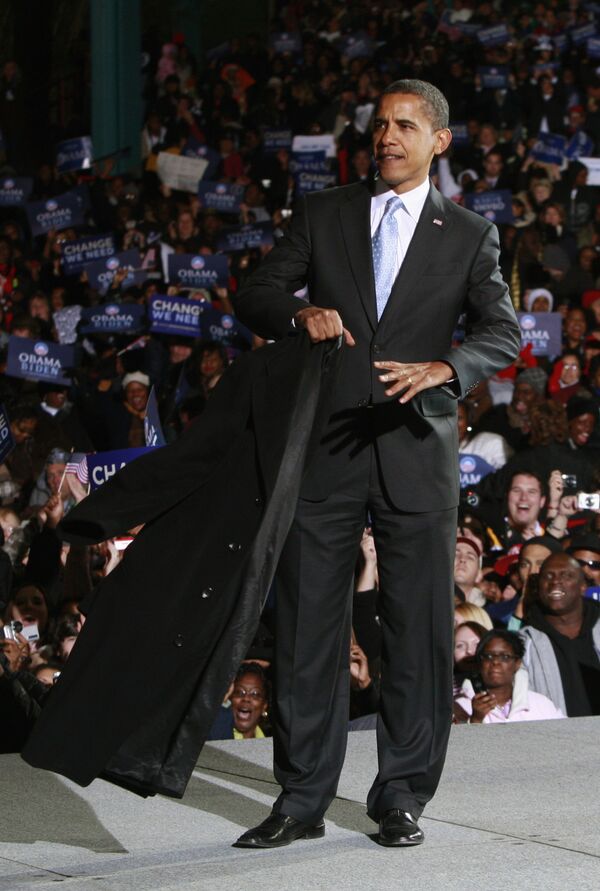 Барак Обама во время предвыборной кампании в Вирджинии