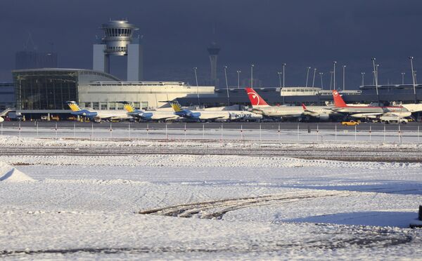 Аэропорт в Лас-Вегасе после снегопада