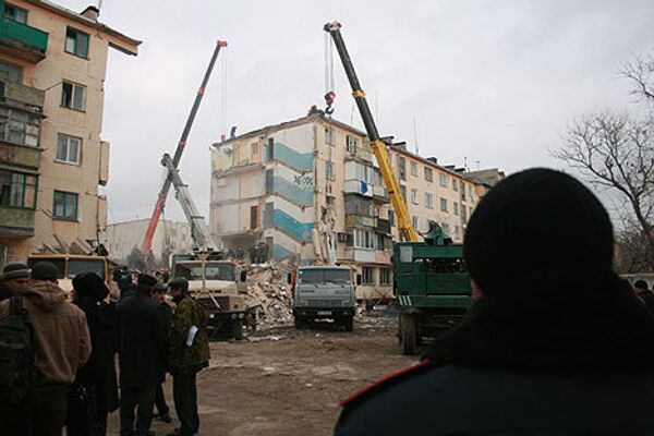Место взрыва жилого дома в Евпатории