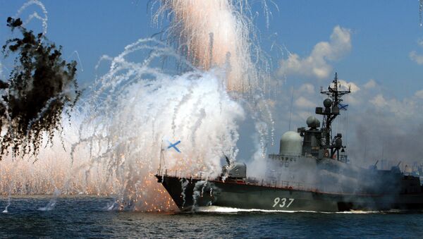 Репетиция военно-морского парада во Владивостоке, на главной базе Тихоокеанского флота (ТОФ),