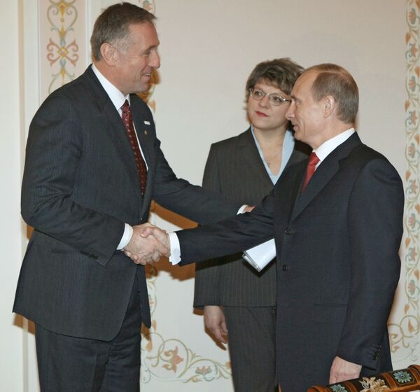 Встреча Владимира Путина с Миреком Тополанеком в Ново-Огарево