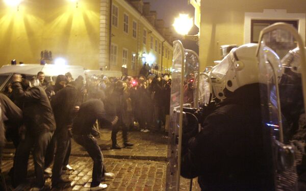 Массовые беспорядки в центре Риги