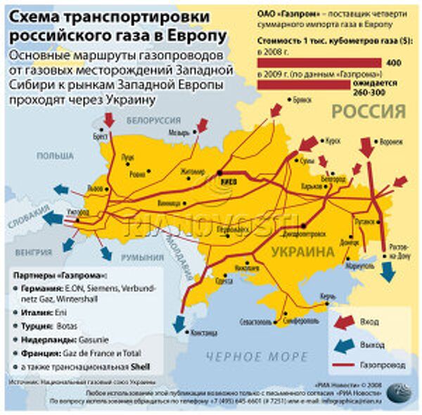 Структура импорта российского газа. Инфографика