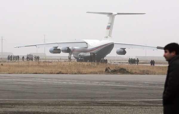 Самолет Ил–76 после столкновения в аэропорту «Уйташ» (Махачкала)