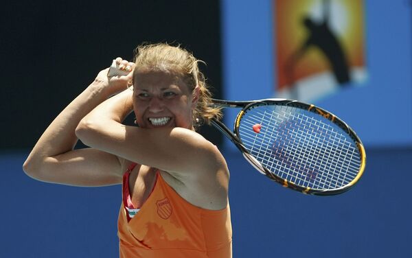 Катерина Бондаренко в матче первого круга Australian Open против Агнешки Радвански