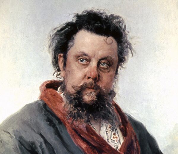 Художник И.Е.Репин (1844-1930). Портрет композитора М.П.Мусоргского. 1881 г.