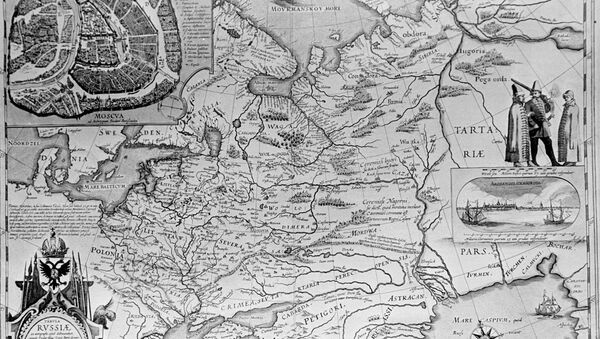Карта России, выполненная на основе чертежа 1600-1605 годов