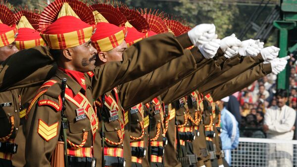 Военный парад в Нью-Дели по случаю национального праздника Индии Дня республики