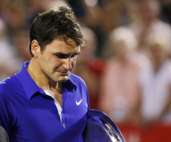Роджер Федерер после поражения от Рафаэля Надаля в финале Australian Open