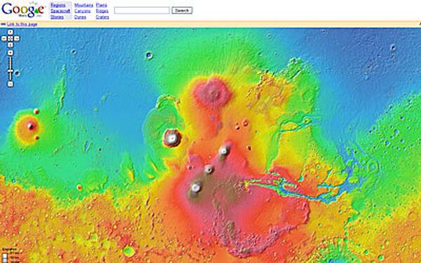 Карта Марса на www.google.com
