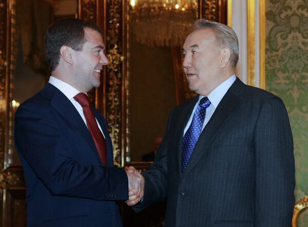 Президент РФ Д.Медведев президент Казахстана Н. Назарбаев