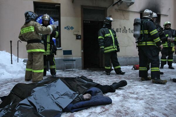 Пожар в Столешниковом переулке в Москве