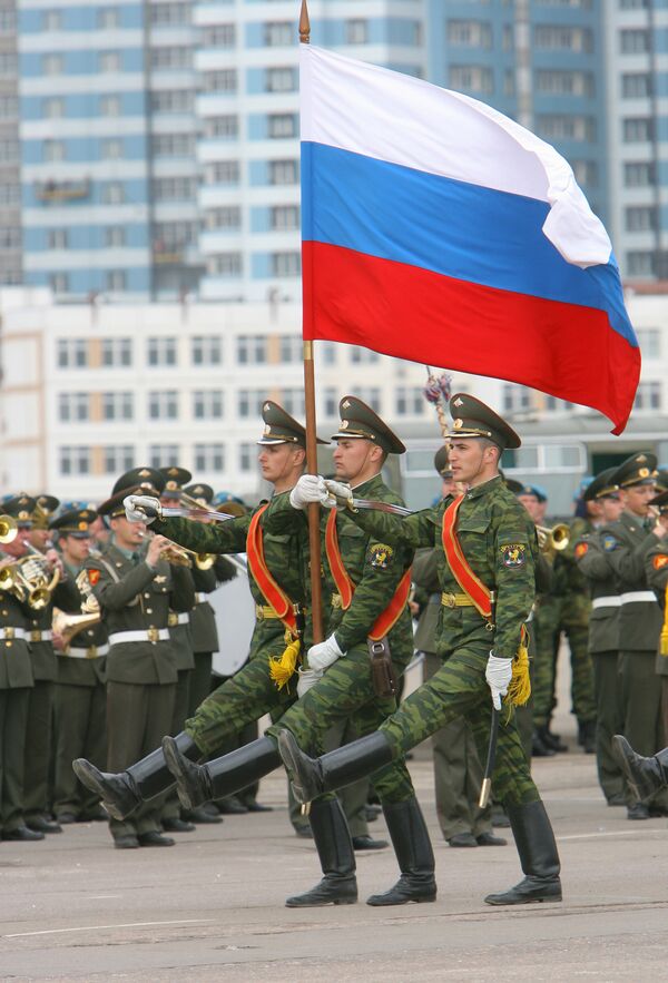 Репетиция военного парада в честь Дня Победы