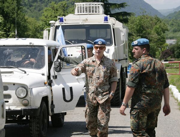 Военные наблюдатели ООН и российские миротворцы в Южной Осетии