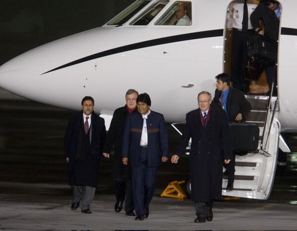 Встреча президента Боливии Эво Моралеса Аймы в аэропорту Внуково