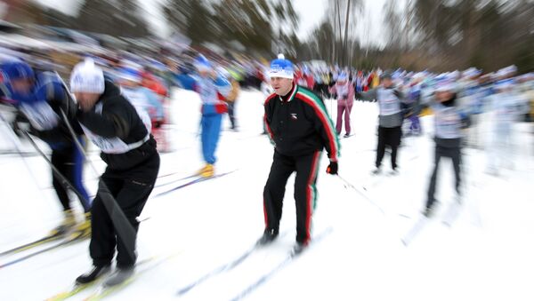 Соревнования по лыжным гонкам, фото из архива