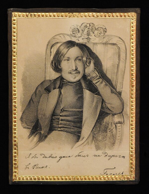 Портрет Н.В. Гоголя (рисунок Карла Мазера, 1841 г. ) - один из экспонатов мемориального центра Дом Гоголя